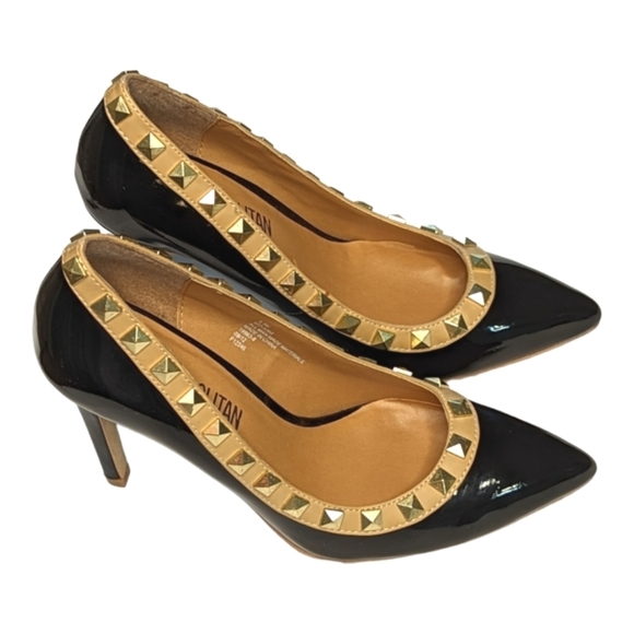 COSMOPOLITAN Black Rockstud Studded Emilia Pumps Size 6.5 - Picture 4 of 11